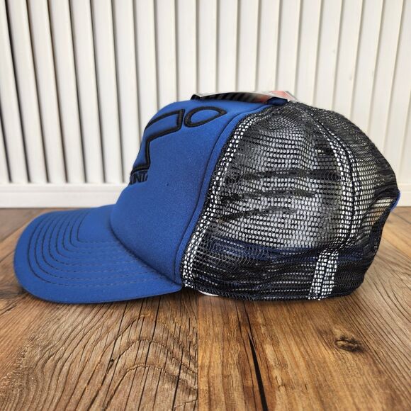 SAYiWON'T Trucker Hat Cap Blue Black Mesh Snapback Motivational Logo Thunder - Picture 6 of 12